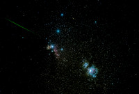 Orion Constellation and a Orionid Meteor