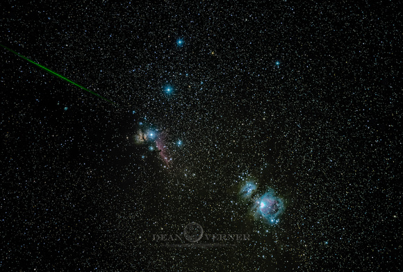 Orion Constellation and a Orionid Meteor