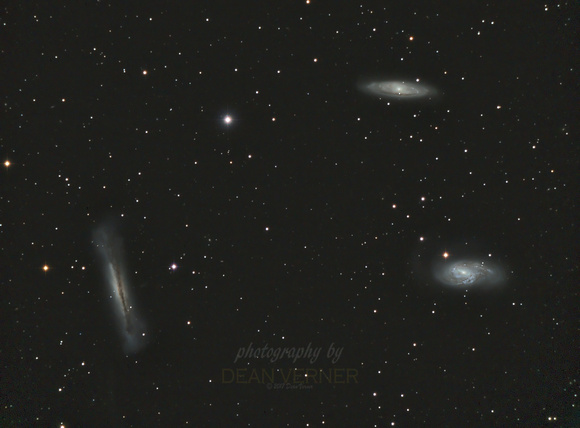 Leo Triplet Galaxies -  M65 (NGC 3623) and M66 (NGC 3627) as wel